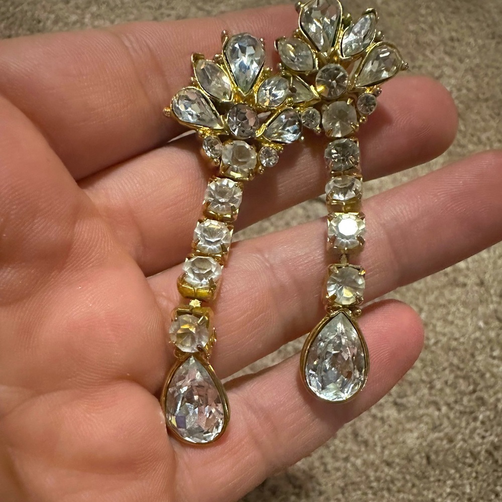 Trifari Crystal Drop Earrings